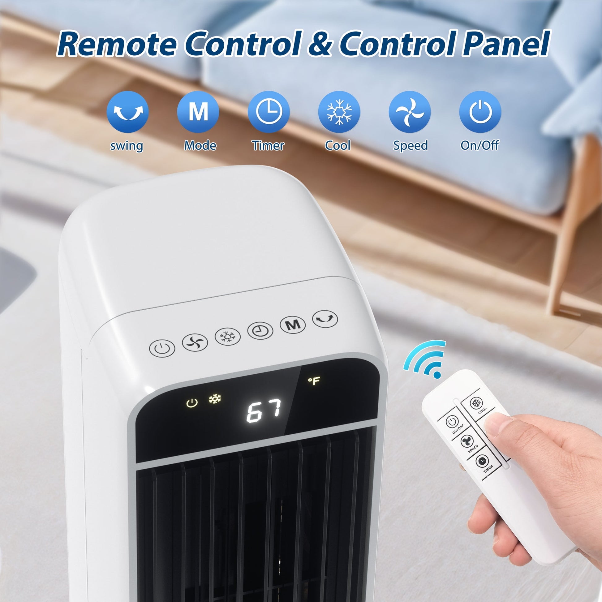 Evaporative Air Cooler Tower Fan Portable Air Conditioners Indoor 3-In-1 Humidifier 41.5"