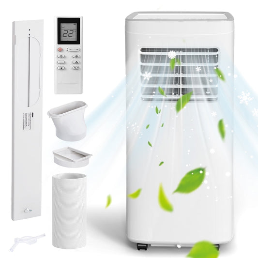 Portable Air Conditioner,8500 BTU Portable Ac up to 450 Sq,4 in 1 with Remote Control,Sleep Mode, Windows Kit,Brush,White